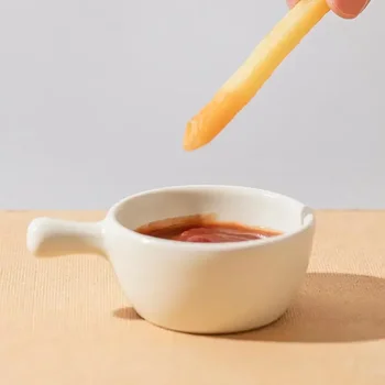  Погружение r Столовый уксус Блюдо Комнатный крем Соя Маленькая ручка Керамика для с милым кетчупом цвет соуса Кухня и