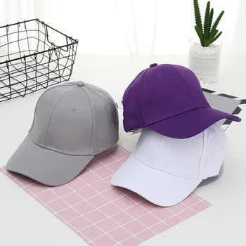 Женская бейсболка Повседневные однотонные шляпы Чистый цвет Черная кепка Snapback Кепки для мужчин