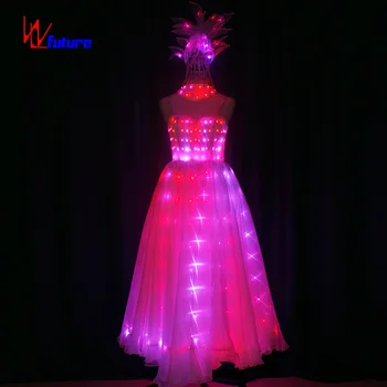 Полноцветное платье без бретелек со светодиодной подсветкой