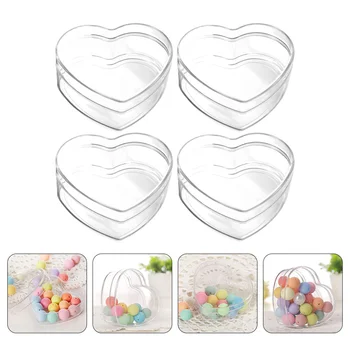 Boxes Candy Box Hearts Containers Favor Clear Plastic Shaped Gift Snacks Прозрачные акриловые вечеринки Свадьба Мини-хранилище ювелирных изделий
